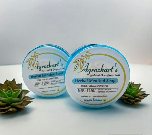 Natural Handmade Herbal Menthol Premium Soap (For All skin Types) Pack of 2