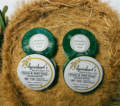 Premium Agrozkart Natural Handmade Organic Tulsi Soap (Pack of 2)